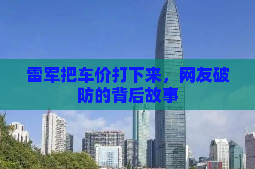 雷军把车价打下来，网友破防的背后故事