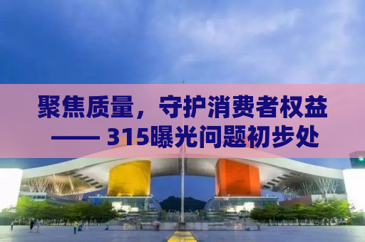 聚焦质量，守护消费者权益 —— 315曝光问题初步处置情况汇总