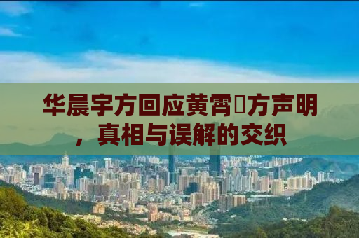 华晨宇方回应黄霄雲方声明，真相与误解的交织