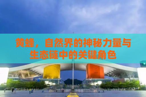黄蜂，自然界的神秘力量与生态链中的关键角色