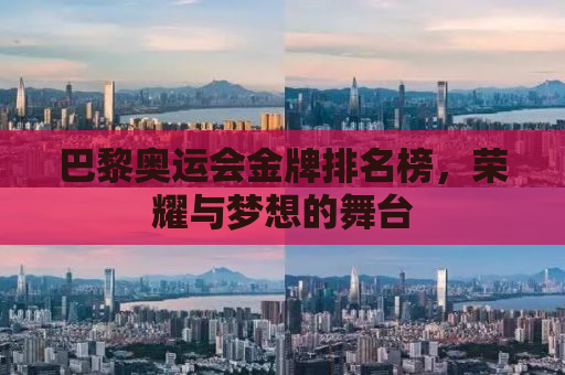 巴黎奥运会金牌排名榜，荣耀与梦想的舞台