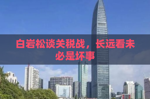 白岩松谈关税战，长远看未必是坏事