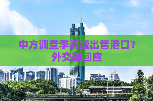 中方调查李嘉诚出售港口？外交部回应
