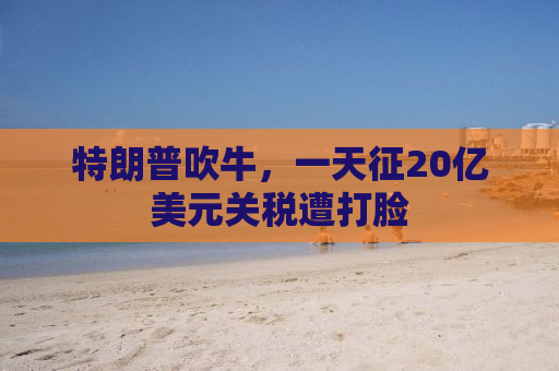 特朗普吹牛，一天征20亿美元关税遭打脸