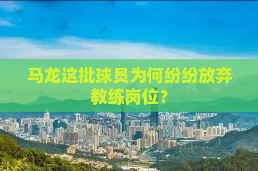 马龙这批球员为何纷纷放弃教练岗位？