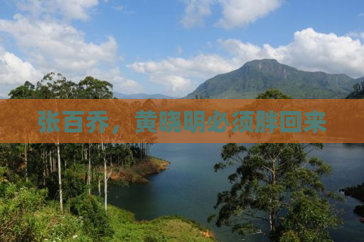张百乔，黄晓明必须胖回来