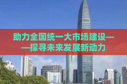 助力全国统一大市场建设——探寻未来发展新动力